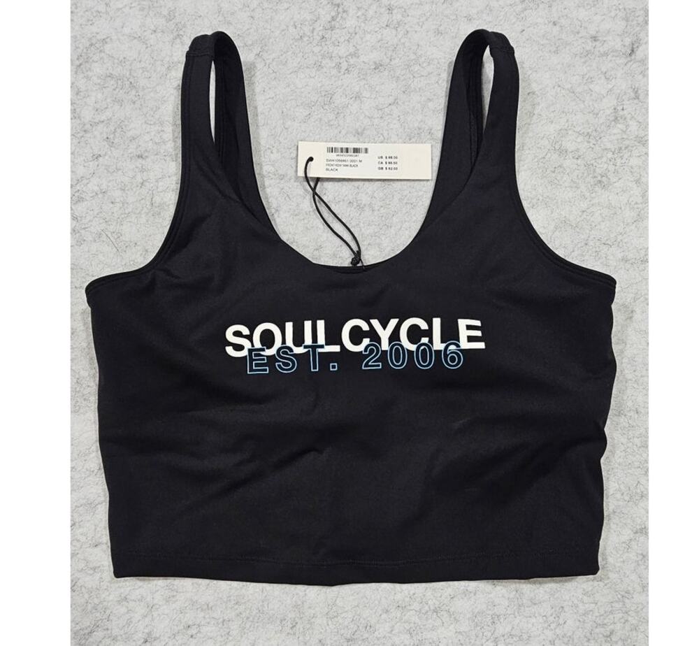 SoulCycle x Lululemon Front Row Crop Tank Top Black NWT, Sz M